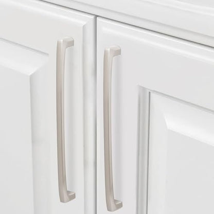 COTYKILEY 10 Pack 10Inch(254mm) Brushed Satin Nickel Kitchen Cabinet Handles Silver Cabinet Pulls Cabinet Door Handles Kitchen Cabinet Hardware - color: Brushed Satin Nickel, size: 10" Hole Center（254MM）