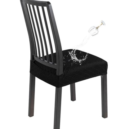 SearchI Waterproof Dining Chair Seat Covers Set of 4, Check Black - color: Check Black