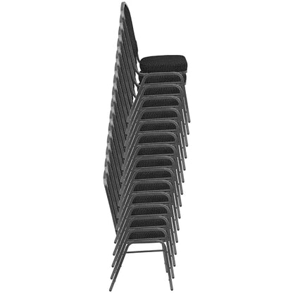 EMMA + OLIVER Gray Patterned Fabric Crown Back Stacking Banquet Chair - color: Gray Dot Fabric/Silver Frame