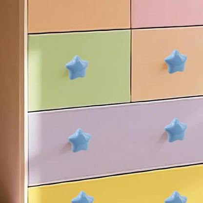 Dnyta 6 Pcs Star Shaped Ceramic Knobs Decorative Pulls Glossy Ceramic Pulls - style: Blue,Star Shaped