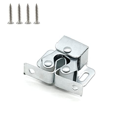 Double Roller Catch with Spear, Silver, 4 Pack - color: Silver