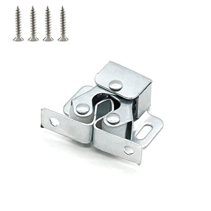 Double Roller Catch with Spear, Silver, 4 Pack - color: Silver