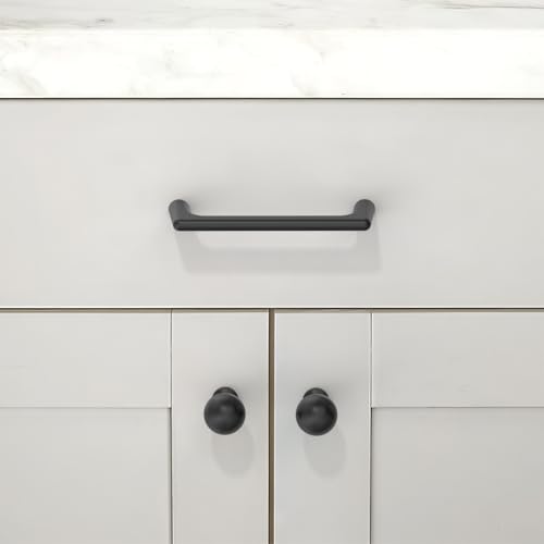 10 Pack Matte Black Cabinet Pulls 3.75 Inch(96mm) Kitchen Cabinet Handles Solid Zinc Alloy Cabinet Hardware Drawer Pulls - color: Matte Black, size: 3.75" Hole Center Pull