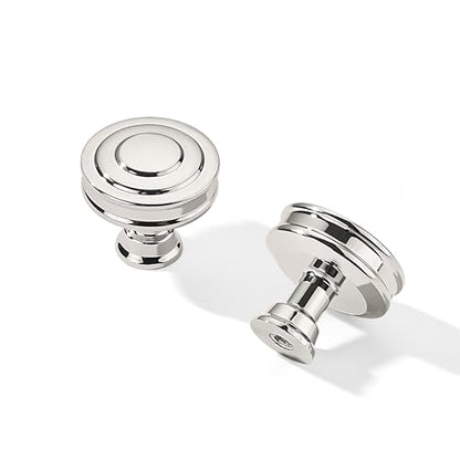 khtumeware 10 Pack 1-1/4 Inch(32mm) Polished Nickel Round Cabinet Knobs Heavy Duty Soild Cabinet Knobs Kitchen Cabinet Hardware for Cupboard Drawer Handles - color: Polished Nickel, size: 1-1/4"(32mm)Diameter