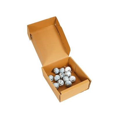 Ceramic Cabinet Knobs Set of 12, Blue White Drawer Pulls - color: Grey & White