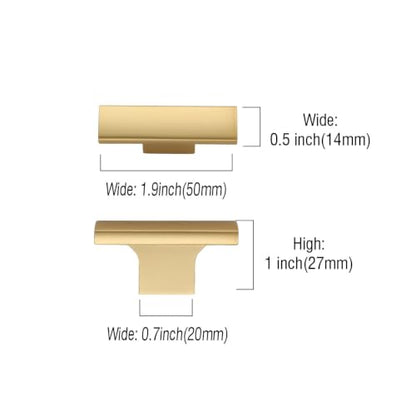 Asidrama 2 Pack Matte Champagne Gold Kitchen Cabinet Knobs Dresser Knobs Drawer Knobs Cabinet Hardware Zinc Knobs for Dresser Drawers - color: Gold, style: 2 Pack