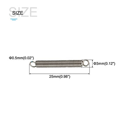 METALLIXITY Extension Spring (0.5x3x25mm/0.02"x0.12"x0.98") 10Pcs - size: 0.02"x0.12"x0.98"