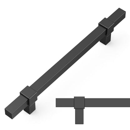 Amerdeco 10 Pack 5 Inch 128mm Matte Black Cabinet Pulls Zinc Alloy Heavy Duty Modern Kitchen Cabinet Handles Drawer Pulls Hardware for Cabinets Cupboard Dresser Wardrobe ZH0087 - color: Matte Black, size: 5"/128mm Hole Center