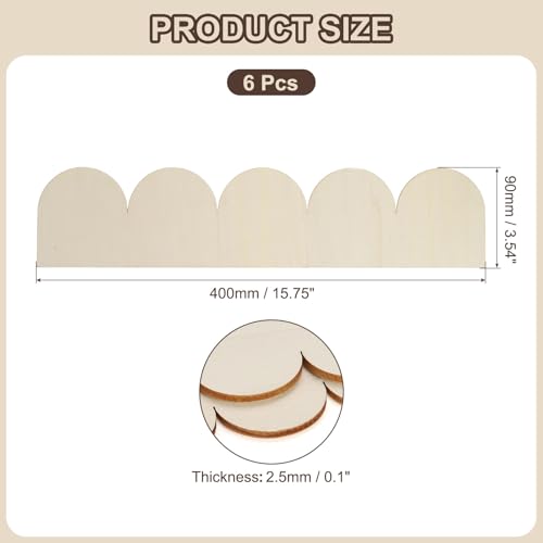 uxcell 6Pcs Decorative Wood Trim, Unfinished Scalloped Wooden Molding Trim for DIY Craft, Home Wall Cabinet Shelf Window Door(15.75" x 3.54") - size: 15.75" x 3.54"