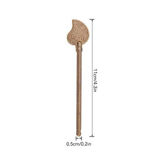 Chinese Leaf Bolt Locking Pin, 4.3in Safety Pure Brass Key Locking Arm for Asian Cabinet Door Chest, Furniture Hardware Locking Up Files