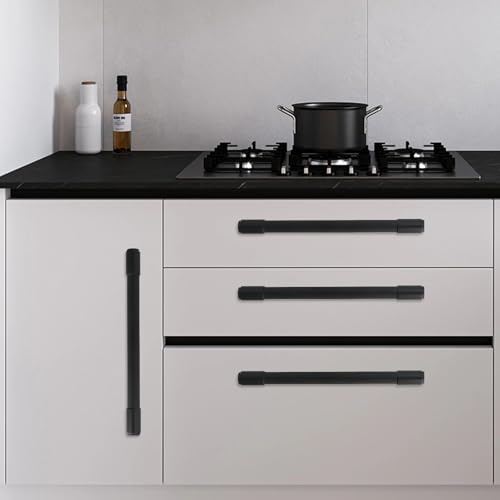 10 Pack 10 Inch(254mm) Kitchen Cabinet Handles Matte Black Cabinet Pulls Drawer Pulls Solid Cabinet Hardware - color: Matte Black, size: 10'' Hole Center(254mm)