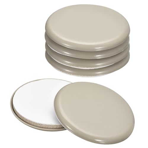 uxcell Furniture Sliders, 16Pcs 2 3/4" - Plastic Self-Adhesive Round Sliding Pads, Chair Glides for Carpeted Tile Vinyl Hardwood Floors (Grey) - size: 2 3/4"
