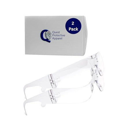 Quest Anti-Fog Safety Glasses, ANSI Z87.1, Clear, Pack of 2 - color: Clear, size: Pack of 2