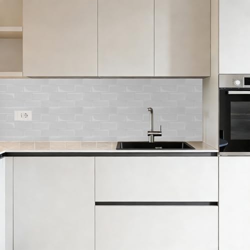 HARFINGTON Peel and Stick Backsplash Tiles 9.4"x4.7" White, 10Pcs - color: White