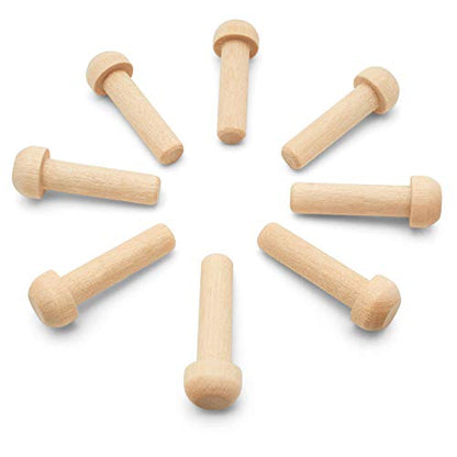 Wood Axle Pegs 1-1/16-inch, Pack of 25 Mini Wooden Pegs for Train Craft, Fits 1/4-inch Hole Wooden Wheels for Crafts, by Woodpeckers - size: 1-1/16 inch