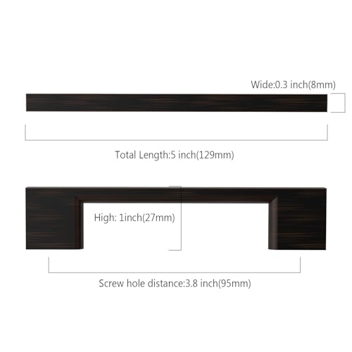 Asidrama 10 Pack 3.75 Inch(96mm) Oil Rubbed Bronze Cabinet Pulls, Kitchen Cabinet Hardware for Cupboard Drawer Handles Pulls - color: Oil Rubbed Bronze, size: 3.75" Hole Center(96mm), style: 10 Pack