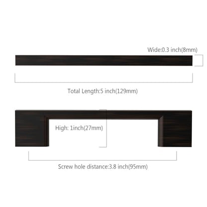 Asidrama 10 Pack 3.75 Inch(96mm) Oil Rubbed Bronze Cabinet Pulls, Kitchen Cabinet Hardware for Cupboard Drawer Handles Pulls - color: Oil Rubbed Bronze, size: 3.75" Hole Center(96mm), style: 10 Pack