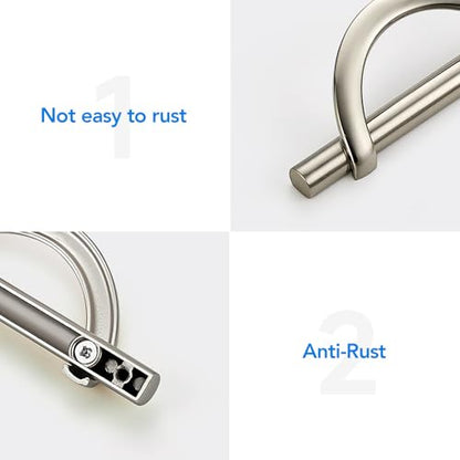 HOME EDIT Brushed Nickel Cabinet Pulls Curved, 3-3/4 Inch/96 mm, 10 Pack - color: Brushed Nickel, size: 3-3/4 Inch Hole Center