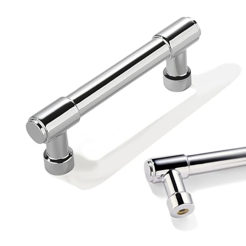 10 Pack 3-1/4 Inch Polished Chrome Drawer Pulls Cabinet Hardware Handles for Cabinets & Cupboards - color: Polished Chrome, size: 3-1/4"(82mm) Hole Center