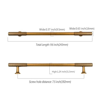 Asidrama 10 Pack 7.5 inch Antique Brass Kitchen Cabinet Handles - color: Antique Brass, size: 7.5" Hole Center