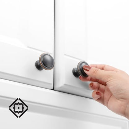 KOOFIZO 10 Pack Oil Rubbed Bronze Cabinet Knobs Pull Round Single Hole 1960 - color: Oil Rubbed Bronze, size: Knob 1 - 10Pcs, style: Round