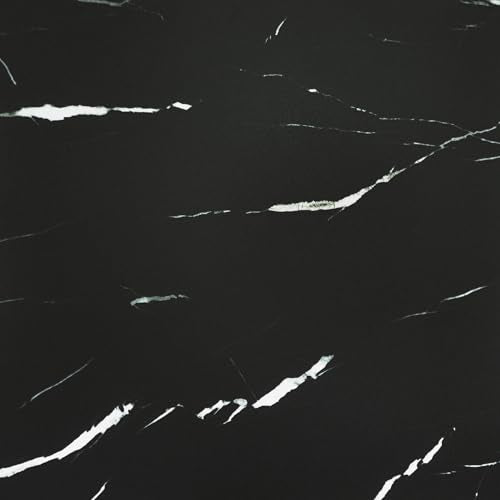 20-Pack Peel and Stick Floor Tiles Vinyl Floor 12 x 12 inch Black Vein Marble - color: Black Marble
