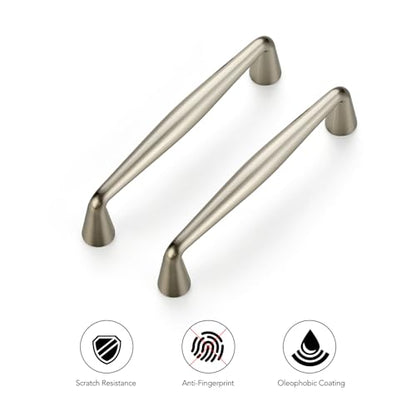 Ravinte Brushed Nickel Cabinet Handles Solid Handles,3-1/2 Inch,10 Pack - color: Brushed Nickel, size: 3-1/2 Inches Hole Center