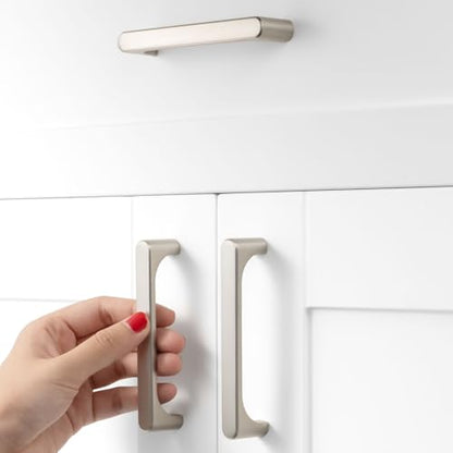 3-3/4 Inch Brushed Nickel Cabinet Pulls Kitchen Handle 10 Pack 3126 - color: Brushed Nickel, size: 3-3/4 In Hole Distance
