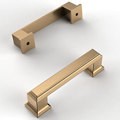 Amerdeco 10 Pack Champagne Bronze Cabinet Pulls 3 Inch(76mm) Hole Center Cabinet Hardware Kitchen Cabinet Handles for Bathroom Drawer Pulls Dresser Pulls ZH0001 - color: Champagne Bronze, size: 3" hole center, style: 10 Pack
