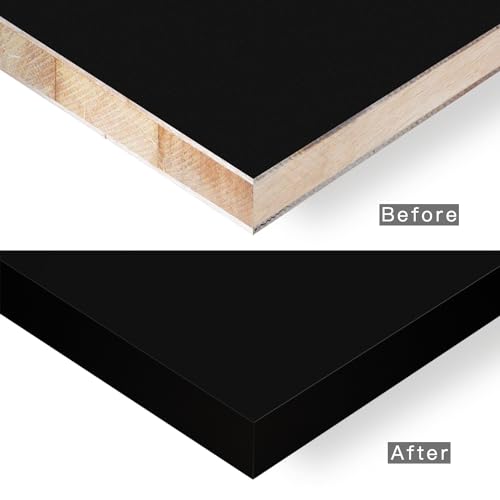 PVC Edge Banding, 1/2 inch x 25ft roll of Veneer Black Edge Banding Pre-glued Flexible Edging, Tape Banding on with Hot Melt Adhesive Easy Application for Cabinet Repair Furniture - color: Black, size: 1/2"x 25ft
