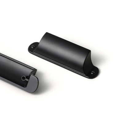 Goo-Ki 6 Pack Matte Black Cabinet Cup Pulls Bin Cup Drawer Pulls Zinc Alloy Kitchen Hardware, 2.52" c-c Modern Black Solid Cabinet Cup Handles - color: Matte Black, size: 2.52 Inches Center-Center