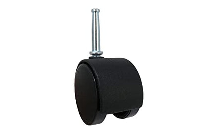 Shepherd Hardware 9406 2-Inch Office Chair Caster, Twin Wheel with Brake, 5/16-Inch Stem Diameter, 75lb Load Capacity, 2-Pack,Black - style: 2" wheel with brake, 5/16" x 1-1/2" grip-neck stem