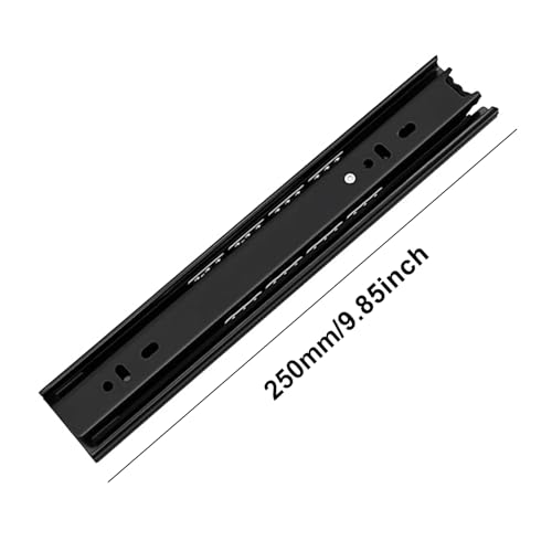 10 Inch Drawer Slide, YAOBVIS 1 Pair Heavy Duty Full Extension Ball Bearing Drawer Runners, Smooth Side Mount Cabinet Rails for Kitchen, Bathroom, Garage and Tool Cabinets - size: 10 Inch