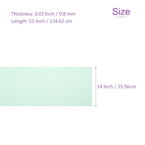 DMiotech 1 Pack 14 Inch x 53 Inch Faux Leather Sheet Furniture Cover Napa Skin Water Green PU Leather Roll for Handmade DIY Craft Projects - color: Water Green