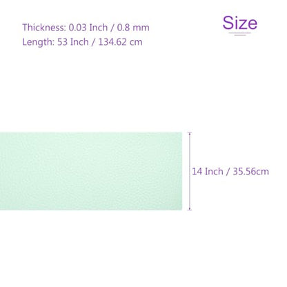 DMiotech 1 Pack 14 Inch x 53 Inch Faux Leather Sheet Furniture Cover Napa Skin Water Green PU Leather Roll for Handmade DIY Craft Projects - color: Water Green
