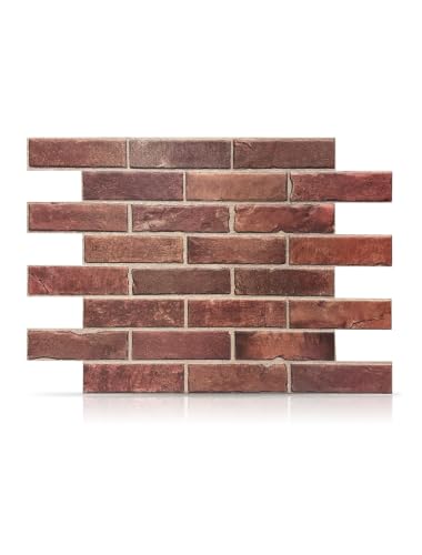 3D Faux Red Brick Wall Panels, Realistic Finish, Pack of 10, 29.2 Sq Ft - color: Red, size: Pack of 10