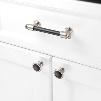KOOFIZO 10 Pack 3-3/4 in Black & Nickel Cabinet Pulls, Drawer Handles P11 - color: Black + Brushed Nickel, size: 3-3/4" CC