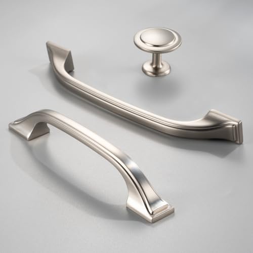 Brushed Nickel Cabinet Knobs Round Kitchen Pulls 10 Pack 8222 - color: Brushed Nickel, size: 1-1/4 Inches, style: 10 Pack Round Knob