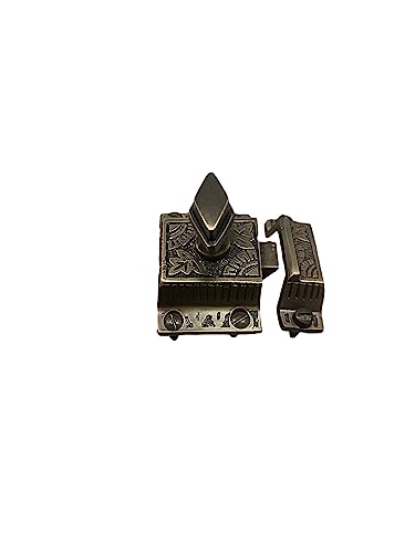 A29 Cabinet Latch, Solid Brass, Antique Brass, Windsor Knob - color: Antique Brass-D
