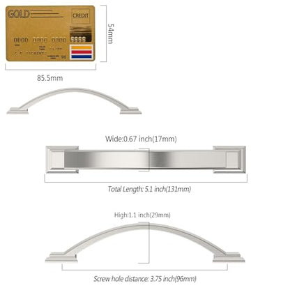 Amerdeco 10 Pack Brushed Satin Nickel Cabinet Pulls 3.75" - color: Brushed Satin Nickel, size: 3.75" hole center