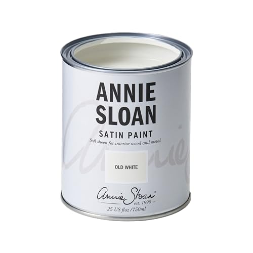 Annie Sloan Satin Paint (Old White, 25 Fl Oz/750 mL). Soft sheen for interior wood and metal. Self-leveling, all-in-one paint with no wax or lacquer required. - color: Old White