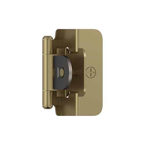Amerock 1 Pair 1/2" Overlay Golden Champagne Demountable Cabinet Hinge - color: Golden Champagne, size: 1/2 Inch (13 mm) Overlay