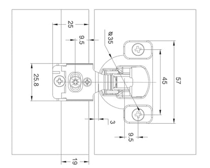 East West Hardware 10 PCS Overlay Cabinet Door Soft Close Hinges 5/8 Soft-Closing Compact - size: LOT OF 10