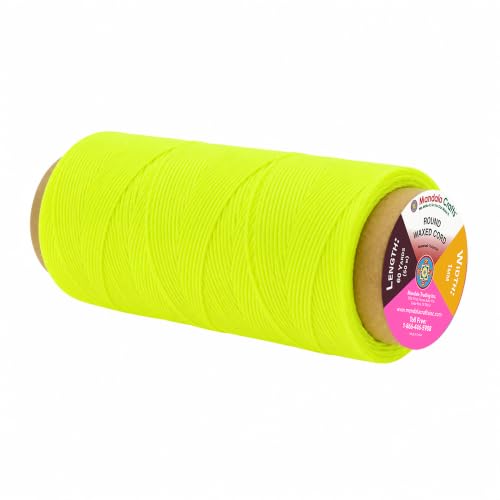 Mandala Crafts 50M 1mm Lime Green Round Waxed Thread for Leather Sewing - color: Lime Green, size: Round 1mm 60 Yards 50M