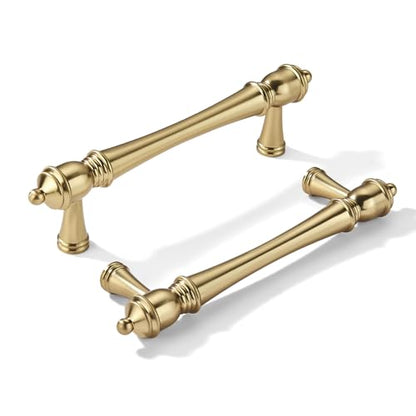 khtumeware 10 Pack 3 inch(76mm) Hole Center Champagne Bronze Cabinet Pulls Heavy-Duty Solid Warm Brass Cabinet Hardware Drawer Pulls Hardware Suitable for Kitchens bathrooms and Dressing Tables - color: Champagne Bronze, size: 3inch(76mm) hole center