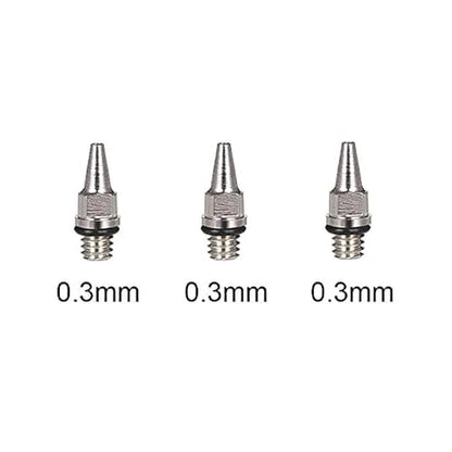 HUBEST 0.3mm Airbrush Needle Nozzle Kit, 3 Sets for Iwata Master & More - size: 0.3MM