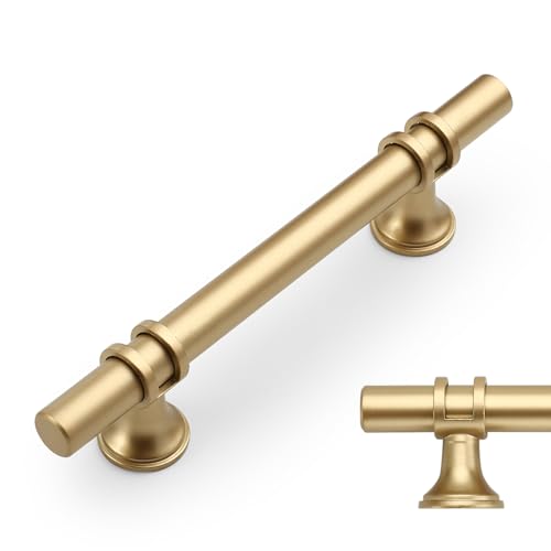 Amerdeco 10 Pack Matte Gold Cabinet Pulls 3.75 Inch(96MM) Hole Centers Kitchen Cabinet Handles Cabinets Hardware Drawer Pulls ZH0058 - color: Gold, size: 3.75"/96MM Hole Center