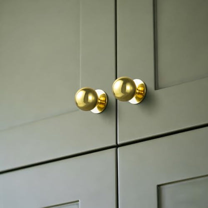 Polished Gold Cabinet Knobs, 1-1/8 Inch, Set of 12, Modern Zinc Alloy Round Design for Drawers, Dressers, Vanities - color: Polished Gold, size: 1 1/8" Diameter