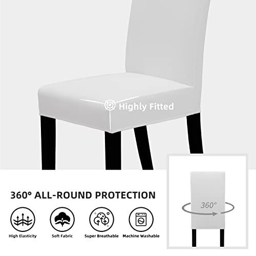 Easy-Going Stretch Dining Room Chair Slipcovers Set of 4, White - color: White