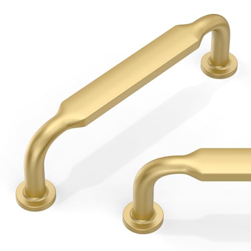 10 Pack Brushed Gold Cabinet Pulls 4 Inch(102mm) Kitchen Cabinet Handles Cabinet Hardware for Drawer Pulls - color: Brushed Gold, size: 4" Hole Center